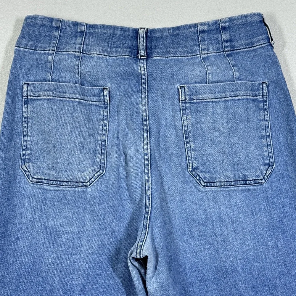 Maeve Anthropologie Jeans Womens 32 The Colette Wide Leg Crop Denim Patch Pocket - Picture 6 of 14
